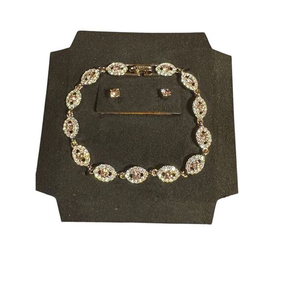 Givenchy 2-Pc. Set Stone & Crystal Link Bracelet & Crystal Stud Earrings - Picture 1 of 5
